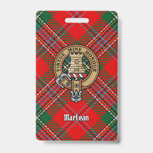 Badge Clan MacLean Crest sur Tartan
