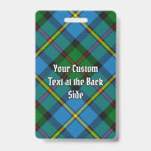 Badge Clan MacLeod Crest sur Tartan (Arrière)