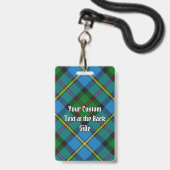 Badge Clan MacLeod Crest sur Tartan (Arrière avec lanière)