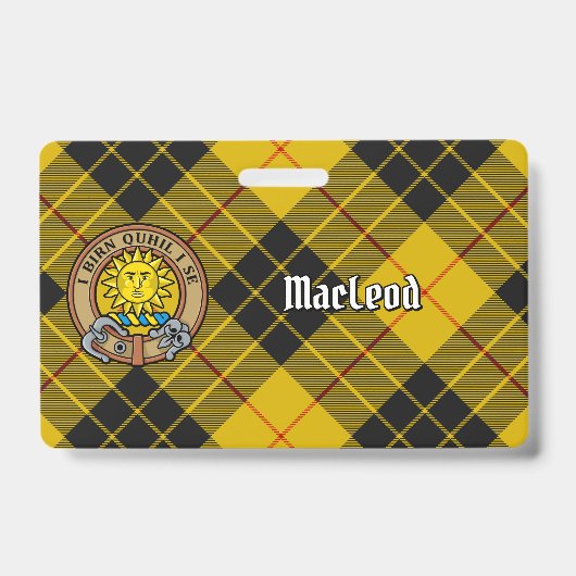 Badge Clan MacLeod de Lewis Crest sur Tartan (Face)
