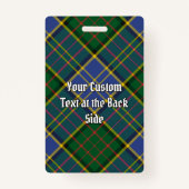 Badge Clan MacMillan Crest sur la chasse Tartan (Dos)