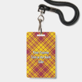 Badge Clan MacMillan robe Tartan (Arrière avec lanière)