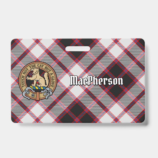 Badge Clan MacPherson Crest sur la chasse Tartan (Face)