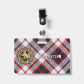 Badge Clan MacPherson Crest sur la chasse Tartan (Face avec clip)