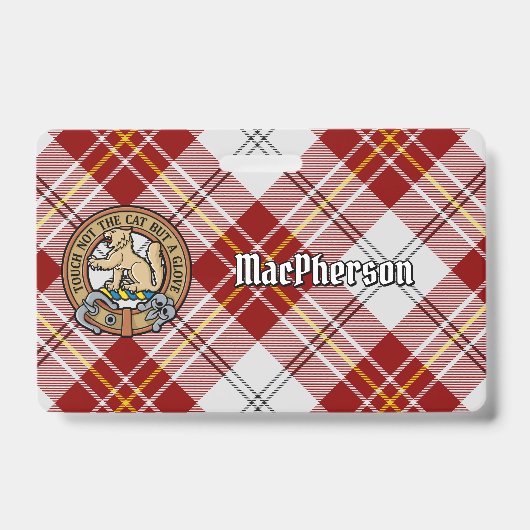 Badge Clan MacPherson Crest sur la robe rouge Tartan (Avant)