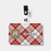 Badge Clan MacPherson Crest sur la robe rouge Tartan (Avant avec clip)
