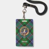 Badge Clan Paterson Crest sur Tartan (Avant avec lanière)