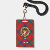 Badge Clan Robertson Crest sur Tartan (Avant avec lanière)