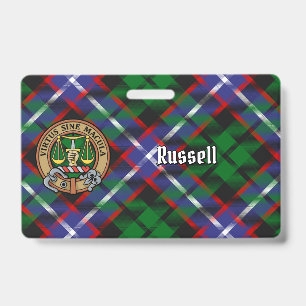 Badge Clan Russell Crête sur Tartan