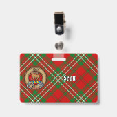 Badge Clan Scott Crest sur Red Tartan (Front with Clip)