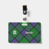 Badge Clan Sinclair Chasse Tartan (Avant avec clip)