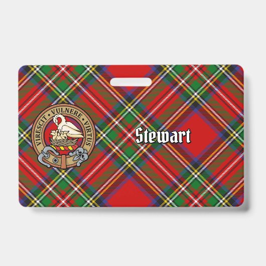 Badge Clan Stewart Crest sur Royal Tartan (Face)