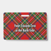 Badge Clan Stewart Crest sur Royal Tartan (Dos)