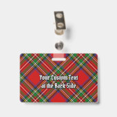 Badge Clan Stewart Crest sur Royal Tartan (Dos avec clip)