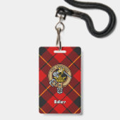 Badge Clan Wallace Crest sur Tartan (Avant avec lanière)
