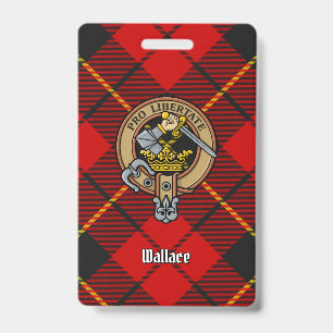 Badge Clan Wallace Crest sur Tartan