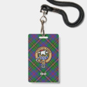Badge Clan Wood Crest sur Tartan (Avant avec lanière)