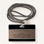 Badge Classé Médicale bâton de Asclepius Silver ID photo (Derrière avec lanière)