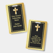 Badge Classe Or Et Noir Pasteur D'église  (Avant & arrière)
