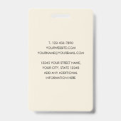 Badge Classic Professional ID Black Ivory Security (Arrière)