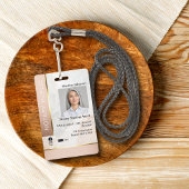 Badge Classic rose et or marbre - ID de notaire personna