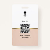 Badge Classic rose et or marbre - ID de notaire personna (Dos)