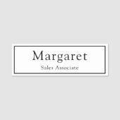 Badge Classique Blanc Avec Nom et Fonction (Devant)