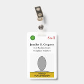 Badge Classique "Personnel" (Back with Clip)