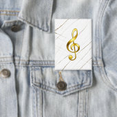 Badge Clé de sol dorée élégante sur marbre noir (Insitu)