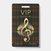 Badge Clé de Sol en Or VIP Accès Illimité Classique Marr (Arrière)