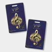 Badge Clé de Sol en Or VIP Accès Illimité Marbre Violet (Avant & arrière)
