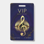 Badge Clé de Sol en Or VIP Accès Illimité Marbre Violet (Arrière)