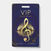 Badge Clé de Sol en Or VIP Accès Illimité Marbre Violet (Avant)