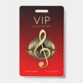 Badge Clé de Sol VIP Accès Illimité Gras Dégradé Or (Arrière)