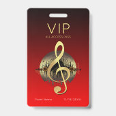 Badge Clé de Sol VIP Accès Illimité Gras Dégradé Or (Avant)