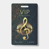 Badge Clé de Sol VIP en Or Tout Accès Texture Fibre (Arrière)