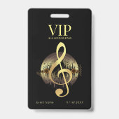 Badge Clé de Sol VIP Or Accès Illimité Gras Minimal (Arrière)