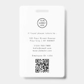 Badge Clinique professionnelle Nom de l'employé de l'hôp (Arrière)