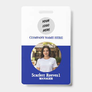 Badge Clip de logo d'entreprise bleu pour employés perso