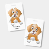 Badge Clipart Brown de chien (Avant & arrière)