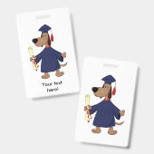 Badge Cliparts de chien diplômé (Avant & arrière)