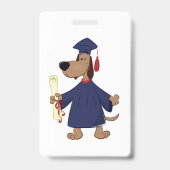 Badge Cliparts de chien diplômé (Arrière)