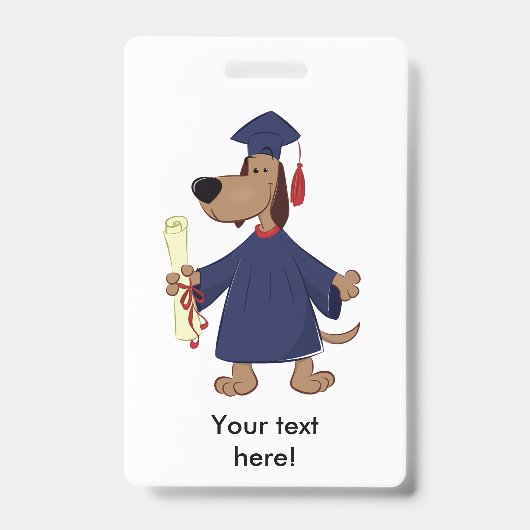 Badge Cliparts de chien diplômé (Avant)