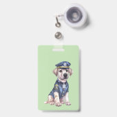 Badge Cliparts de chien policier | (Avant avec rétractable)