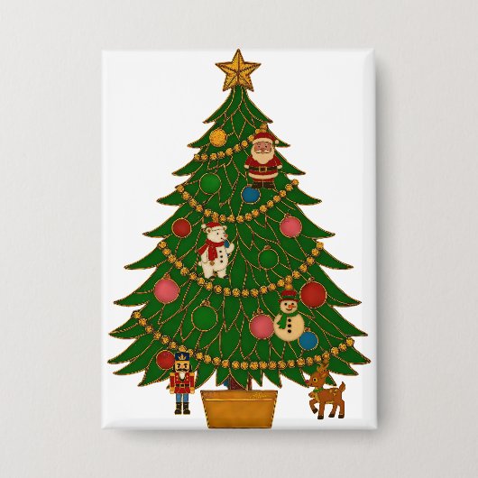 Badge Cloisonne Art Christmas Tree Character Ornaments (Recto)