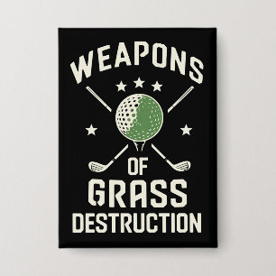 Badge Clubs de golf de destruction d'herbe Sarcastique