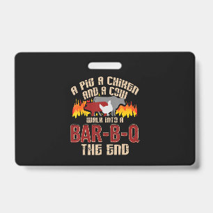 Badge Cochon Drôle Poulet Vache Bar B Q Bbq Chef Biscuit