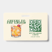 Badge Cocktail Old Fashioned Week-end de célibataire (Dos)