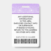 Badge Code à barres de la carte d'identité avec logo et (Arrière)
