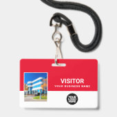Badge Code à barres de photo de visiteur d'entreprise ro (Avant avec lanière)